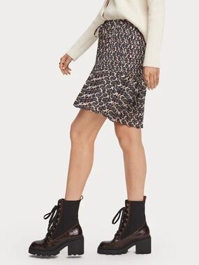 Scotch & Soda Pleated Pull On Printed Skirt Small